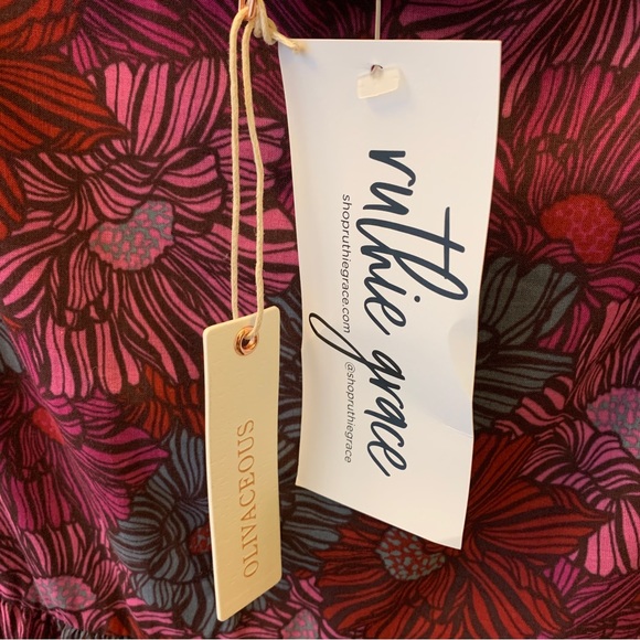 NWT Ruthie Grace Olivaceous Chasing Sunsets Babydoll Floral Autumn Dress - Picture 12 of 13